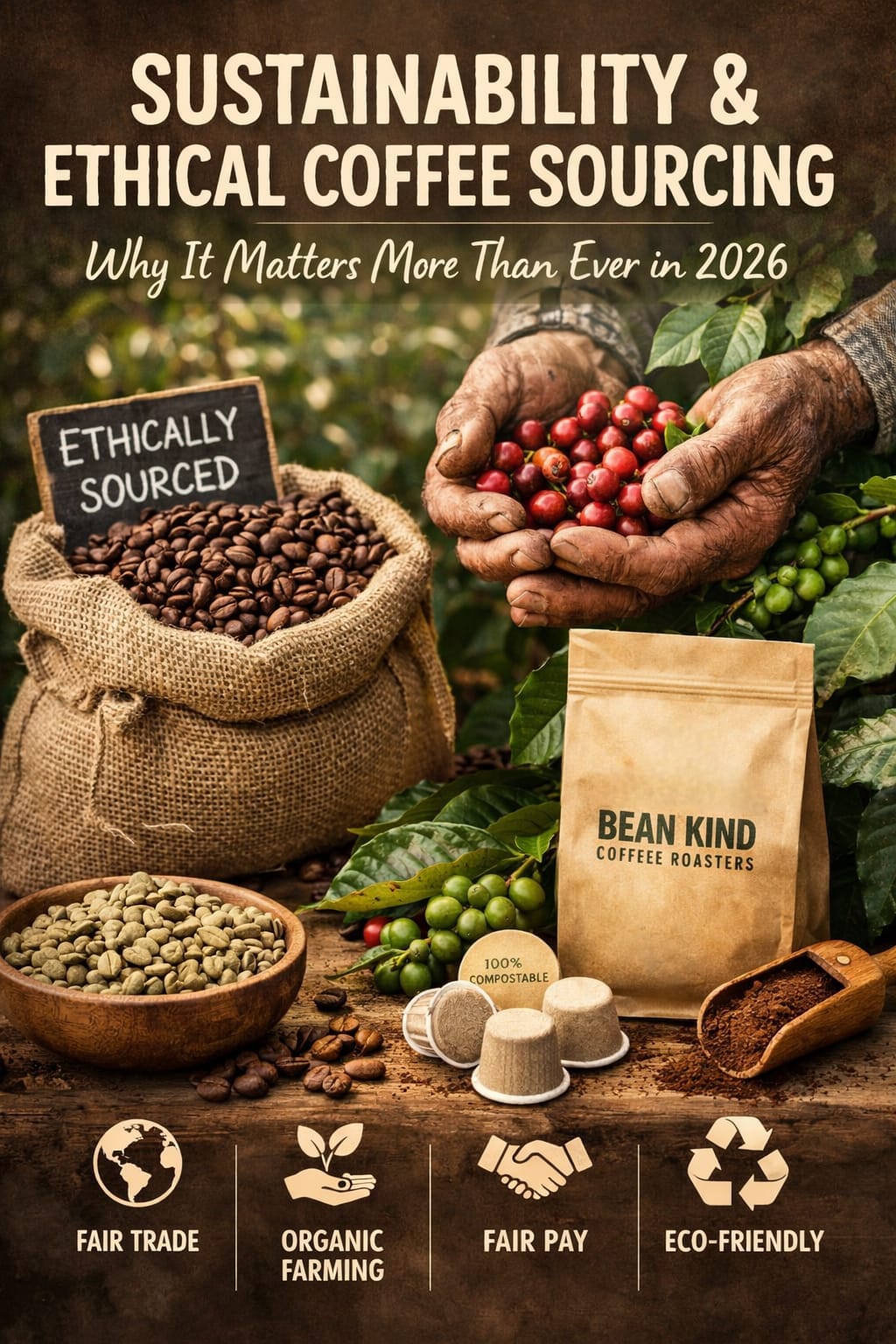 Sustainable coffee farming with ethically sourced arabica beans for premium specialty coffee roasting